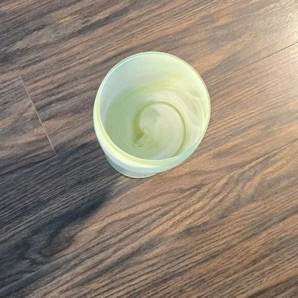 Contemporary/Modern Vintage Art Glass Frosted & Green Swirl Pedestal Vase - Picture 2 of 10